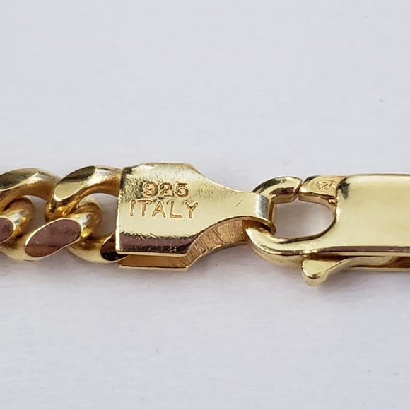 Matteo Made in Italy Yellow Gold Plate Sterling Silver Chain Necklace 22” - Picture 7 of 8